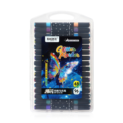 MP2976-96色（48支）爆闪双头双色马克笔